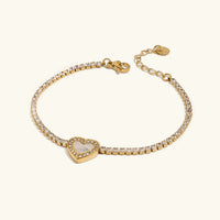 [LOVE LUCKY]Cameron Diamond Heart Tennis Bracelet