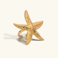[LOVE LUCKY]Seabreeze Gold Starfish Ring