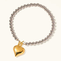 [LOVE LUCKY]Alicia Chunky Bead Heart Pendant