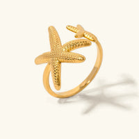 [LOVE LUCKY]Seastar Gold Starfish Ring