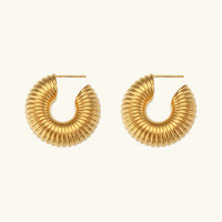 [LOVE LUCKY]Aubrey Textured Gold Hoops