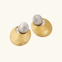 [LOVE LUCKY]Shelly Two Tone Crescent Earrings