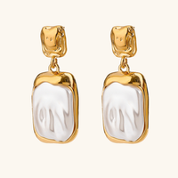 [LOVE LUCKY]Brittany Freshwater Pearl Slate Earrings