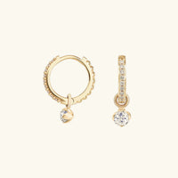 [LOVE LUCKY]Blake Reversible Diamond Hoops