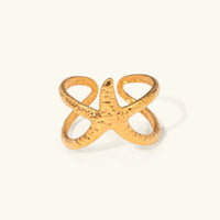 [LOVE LUCKY]Aurelie Gold Starfish Ring