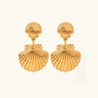 [LOVE LUCKY]Sandy Gold Seashell Earrings