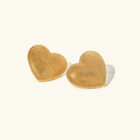 [LOVE LUCKY]Cecelia Textured Heart Earrings