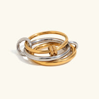 [LOVE LUCKY]Jessica Two-Tone Ring Stack