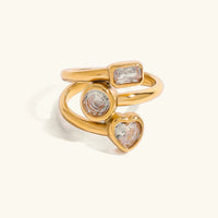 [LOVE LUCKY]Amelina Layered Diamond Ring