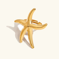 [LOVE LUCKY]Oceanic Gold Starfish Ring