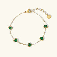 [LOVE LUCKY]Francia Green Heart Bracelet