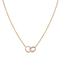 [LOVE LUCKY]LOVE NECKLACE DOUBLE RING PINK GOLD