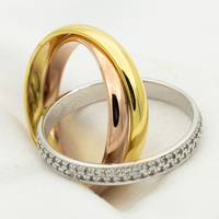[LOVE LUCKY]TRINITY RING GOLD PINK GOLD SILVER DIAMONDS