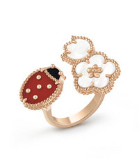 [LOVE LUCKY]LUCKY 3 MOTIF ROSE GOLD RING