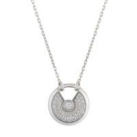 [LOVE LUCKY]AMULETTE SILVER FULL DIAMOND NECKLACE