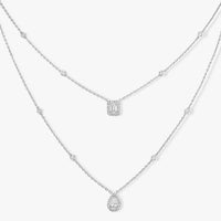 [LOVE LUCKY]Diamond Necklace My Twin 2 Rows