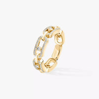 [LOVE LUCKY]Move Link Pave_-Set Diamond Ring in Gold