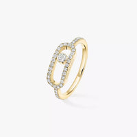 [LOVE LUCKY]Move Uno Diamond Ring in Gold