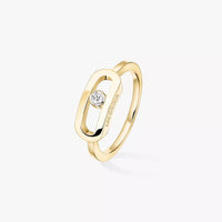 [LOVE LUCKY]Move Uno Diamond Ring in Gold