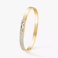 [LOVE LUCKY]Move Noa Rose Gold Pavé Diamond Bangle Bracelet