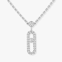 [LUXE]14 2 Rows Pink Gold Diamond Pavé Necklace Move Uno Messika 07174-PG