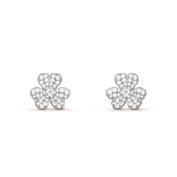 [LOVE LUCKY]FRIVOLE SILVER FLOWER DIAMOND EARRINGS