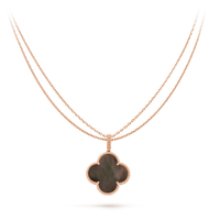 [LOVE LUCKY]CLOVER 25MM GOLD DARK MOP BIG CLOVER NECKLACE