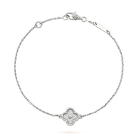 [LOVE LUCKY]CLOVER  SINGLE FLOWER BRACELET SILVER