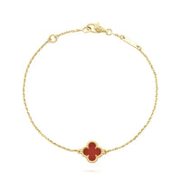 [LOVE LUCKY]CLOVER  CARNELIAN SINGLE FLOWER BRACELET