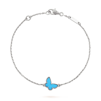 [LOVE LUCKY]BUTTERFLY TURQUOISE BUTTERFLY BRACELET SILVER