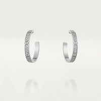 [LOVE LUCKY]LOVE DIAMOND SILVER HOOP EARRINGS